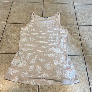 Express Scoop Neck Bling Sequin Women’s Small Tan/Cream Tank Top